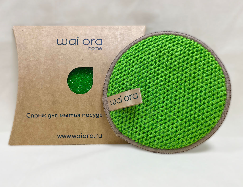 Спонж для мытья посуды Sparkle (Зеленое яблоко) - Wai ora фото 15