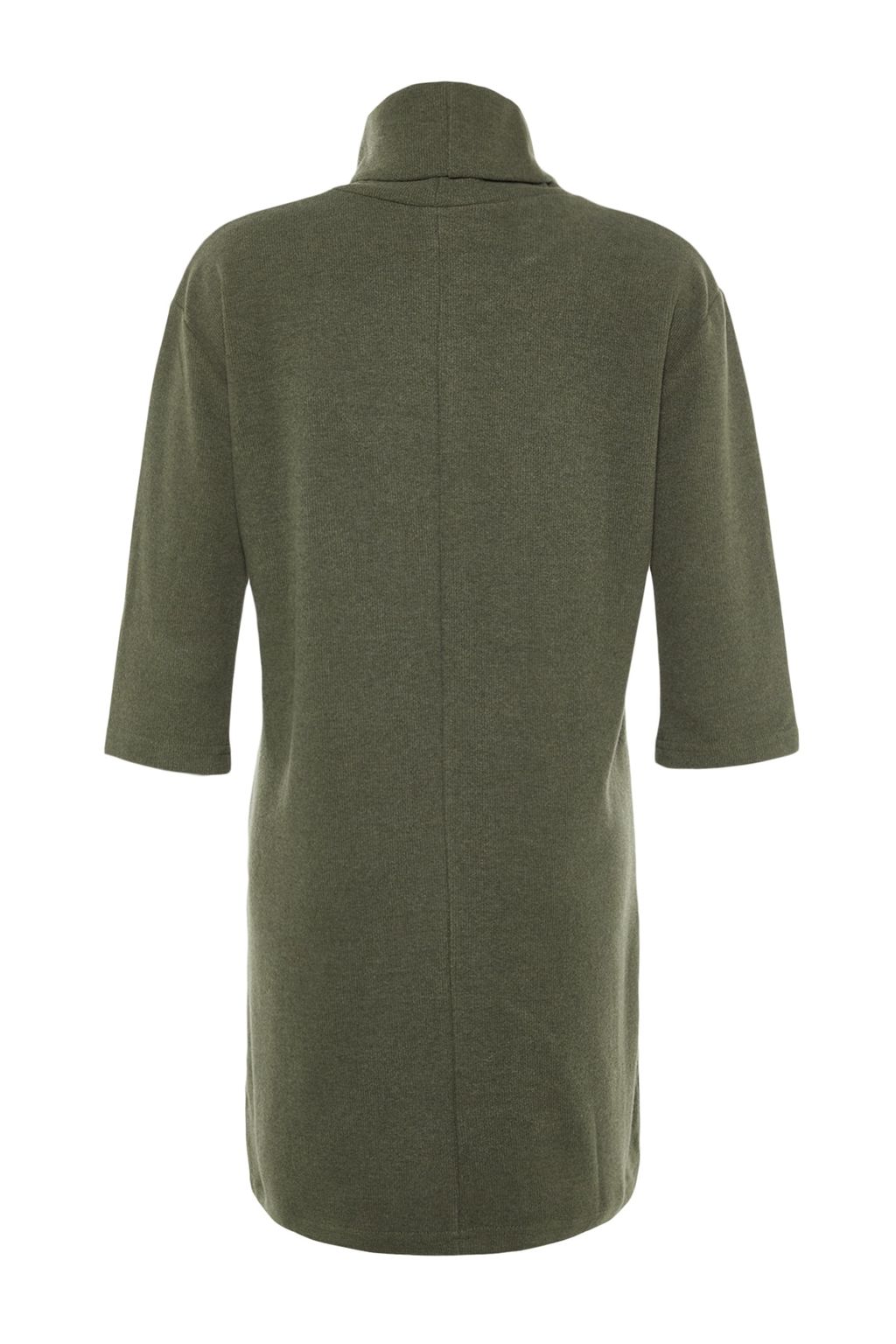 Haki Bal?kc? Yaka Shift/Duz Mini Selanik Uzun Kollu Orme Elbise TWOAW20EL1110