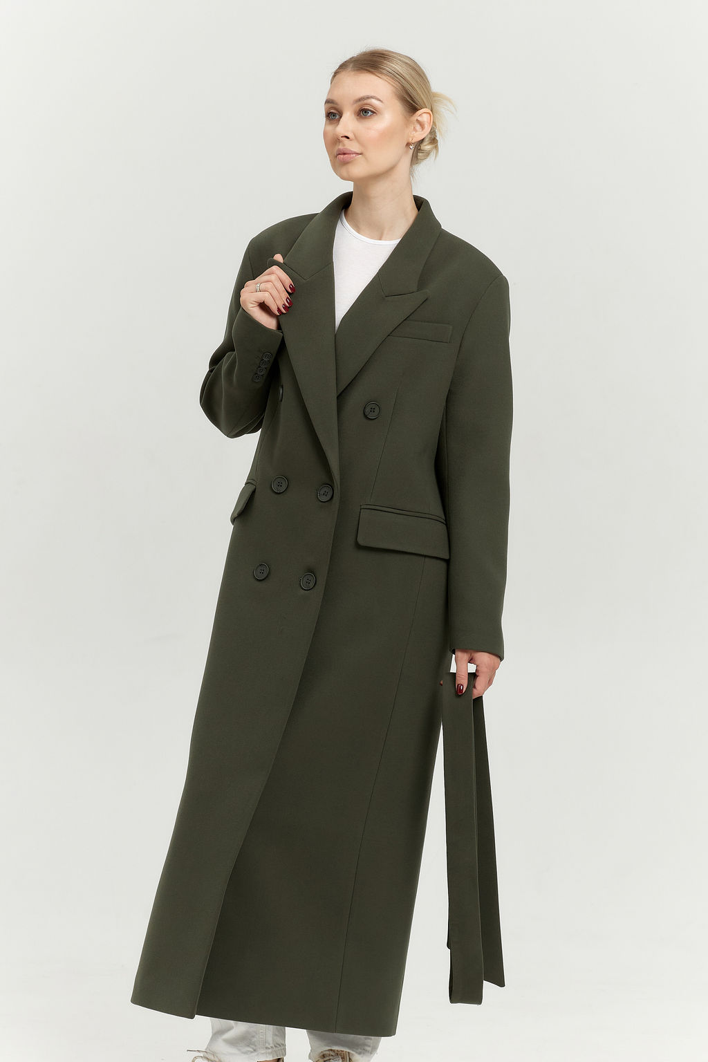 Пальто женское демисезонное 26830 (пепельный/ёлочка) - Kankan фото 13