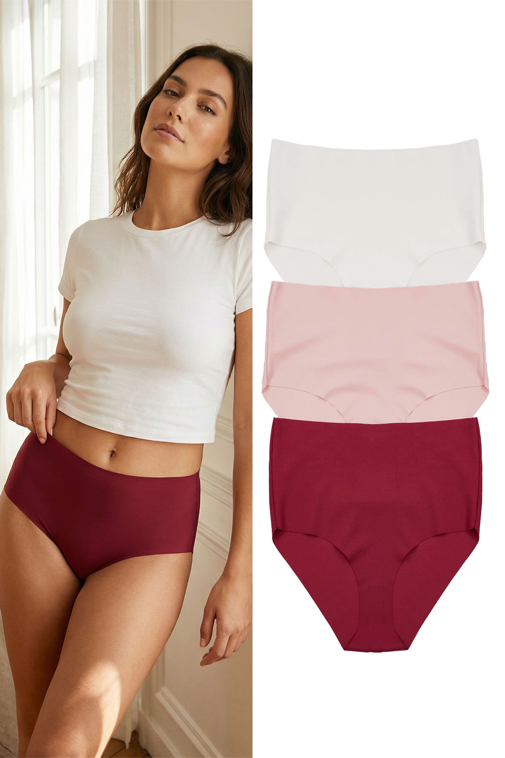 TRENDYOLMILLA Siyah-Cok Renkli 3lu Micro Dikissiz/Iz Yapmaz Lazer Kesim Hipster Orme Kulot THMSS24KU00042  фото 25