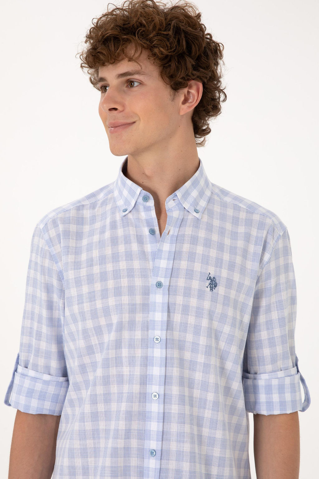 Erkek A__k Mavi Uzun Kollu G_mlek Sepette S_rpriz _ndirim - U.s. polo assn фото 2