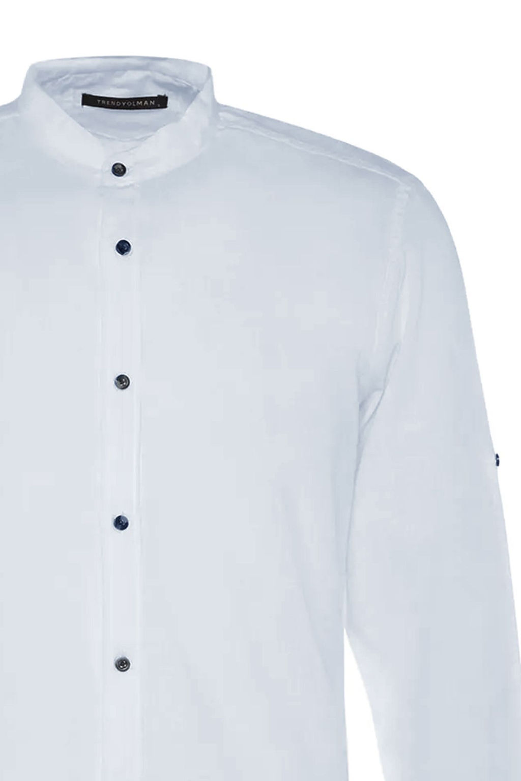 TRENDYOL MAN Koyu Yesil Slim Fit Basic Hakim Yaka Apoletli %100 Pamuklu Keten Gorunumlu Gomlek TMNSS20GO0188 - Trendyolmilla фото 14