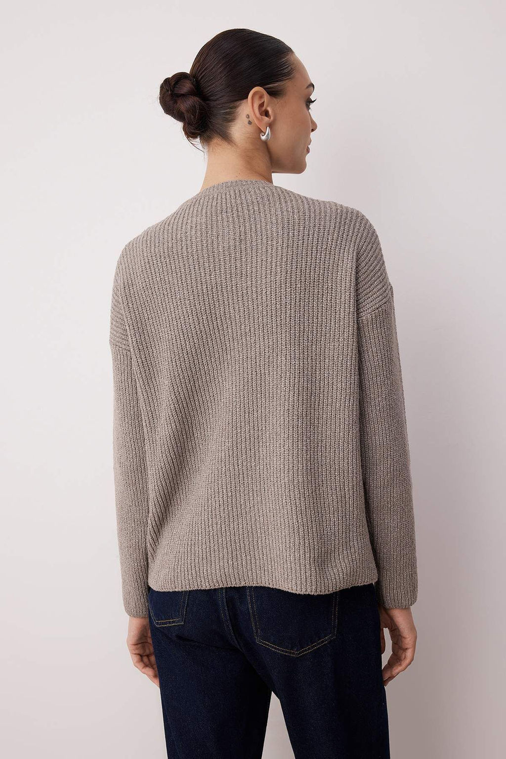 More Sustainable Lacivert Pamuklu Genis Kal?p Dugmeli Triko Kazak TWOAW26KZ00117 - Trendyolmilla фото 8