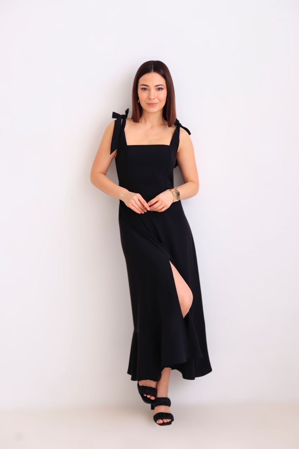 Martichelli Платье на завязывающихся лямках чёрное