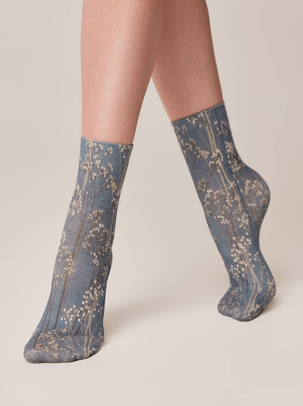Цена за 2 пары. Носки Классические CONTE Носки с принтом FANTASY из смесовой пряжи с хлопком и льном джинс - Conte elegant фото 2