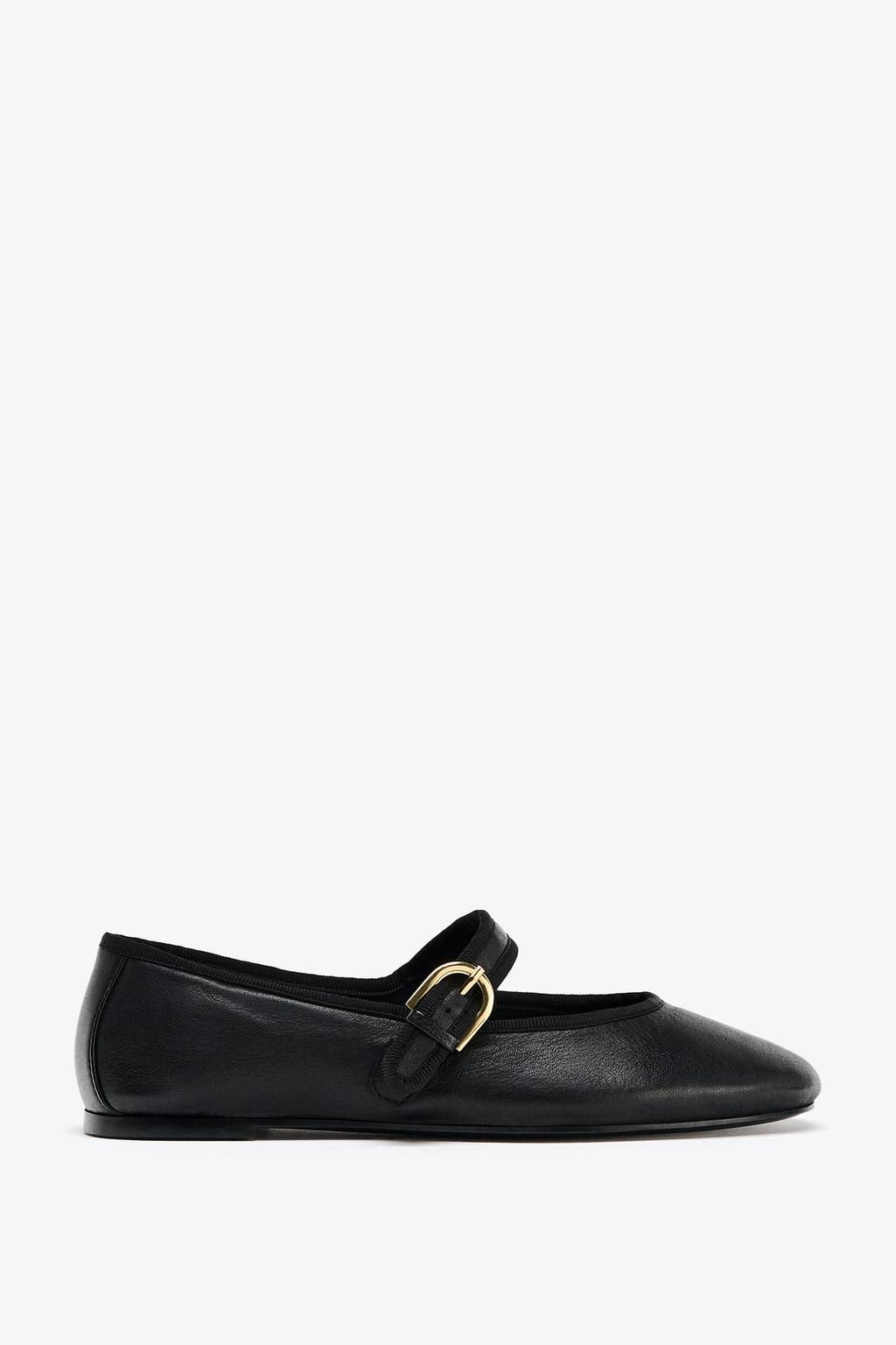 LEATHER BALLET FLATS - Zara фото 2