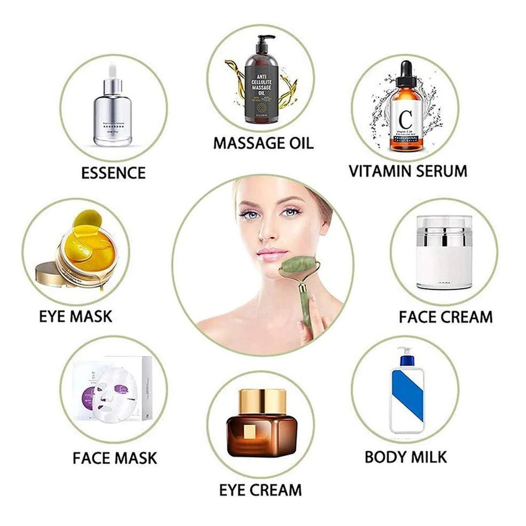 Nail Art Роликовый массажёр двусторонний, белый нефрит  фото 3