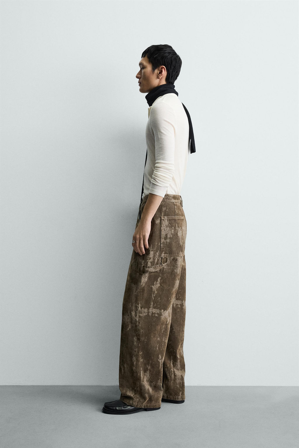 FLOCKED BAGGY-FIT JEANS - Zara фото 4