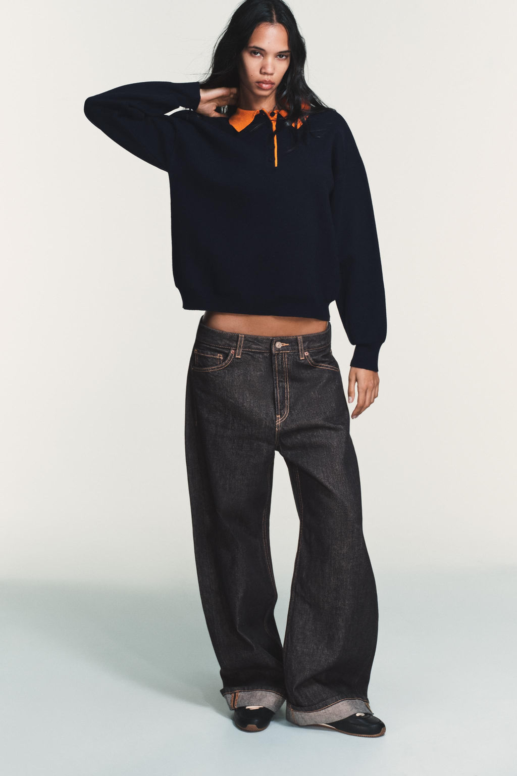 CONTRAST COLLAR KNIT POLO SHIRT - Zara фото 16