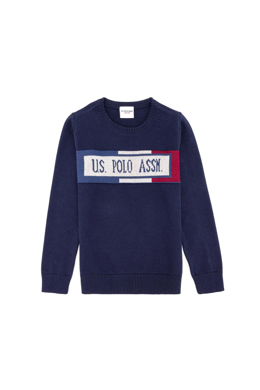 U. S. Polo Assn / Темно-синий трикотажный свитер с круглым вырезом для мальчика - U.s. polo assn фото 4