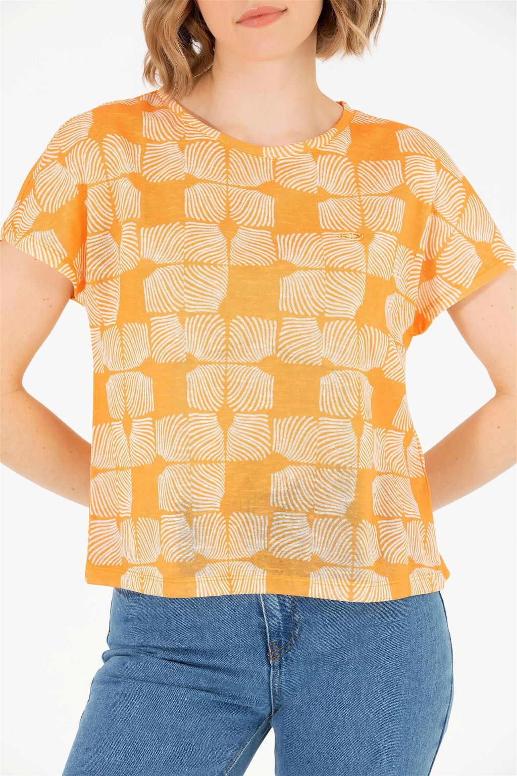 U. S. Polo Assn Женская оранжевая футболка с круглым вырезом - U.s. polo assn фото 13