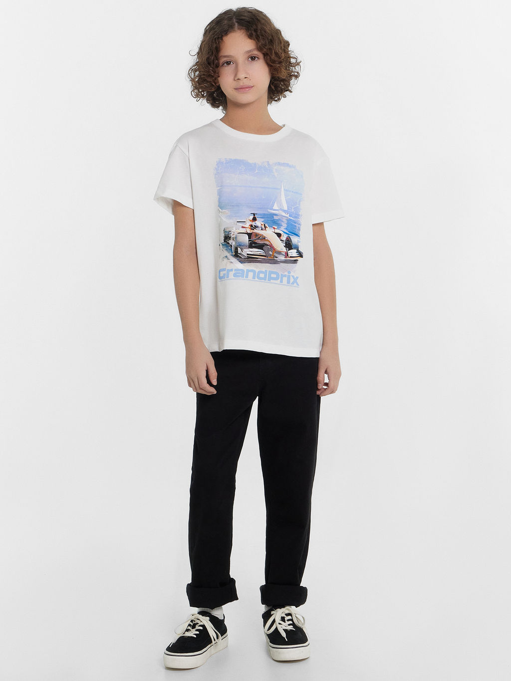 Футболка для мальчиков белая с принтом и надписью Grandpri - Mark formelle фото 4