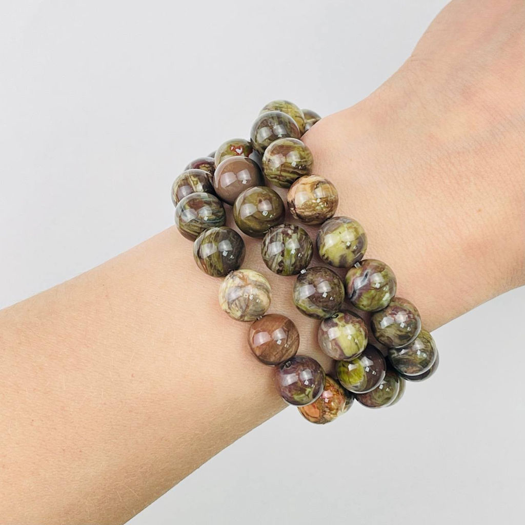 Бусины для украшений из Уральской яшмы (37 бусин) 37 см