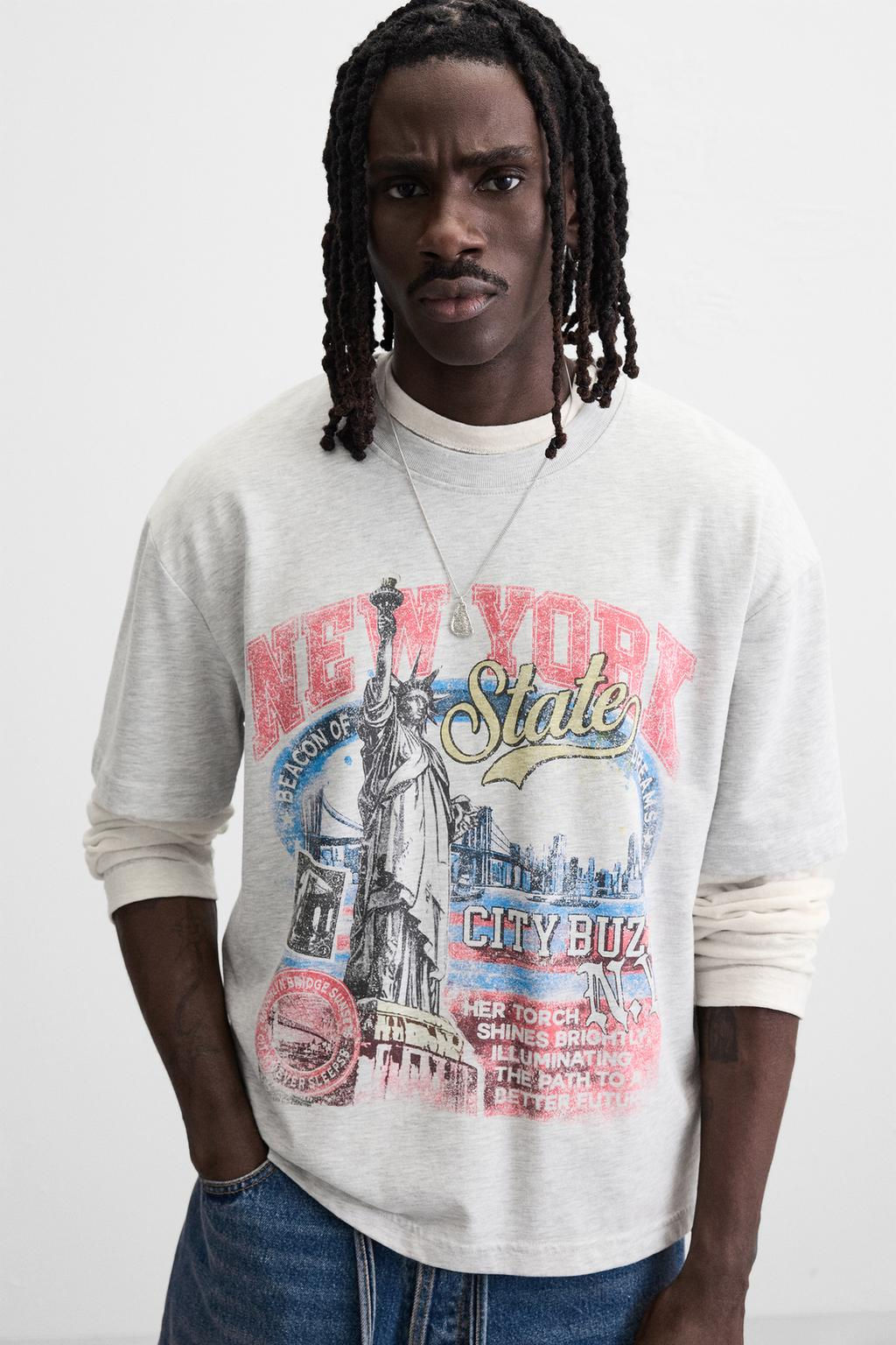 WASHED PRINT T-SHIRT - Zara фото 5