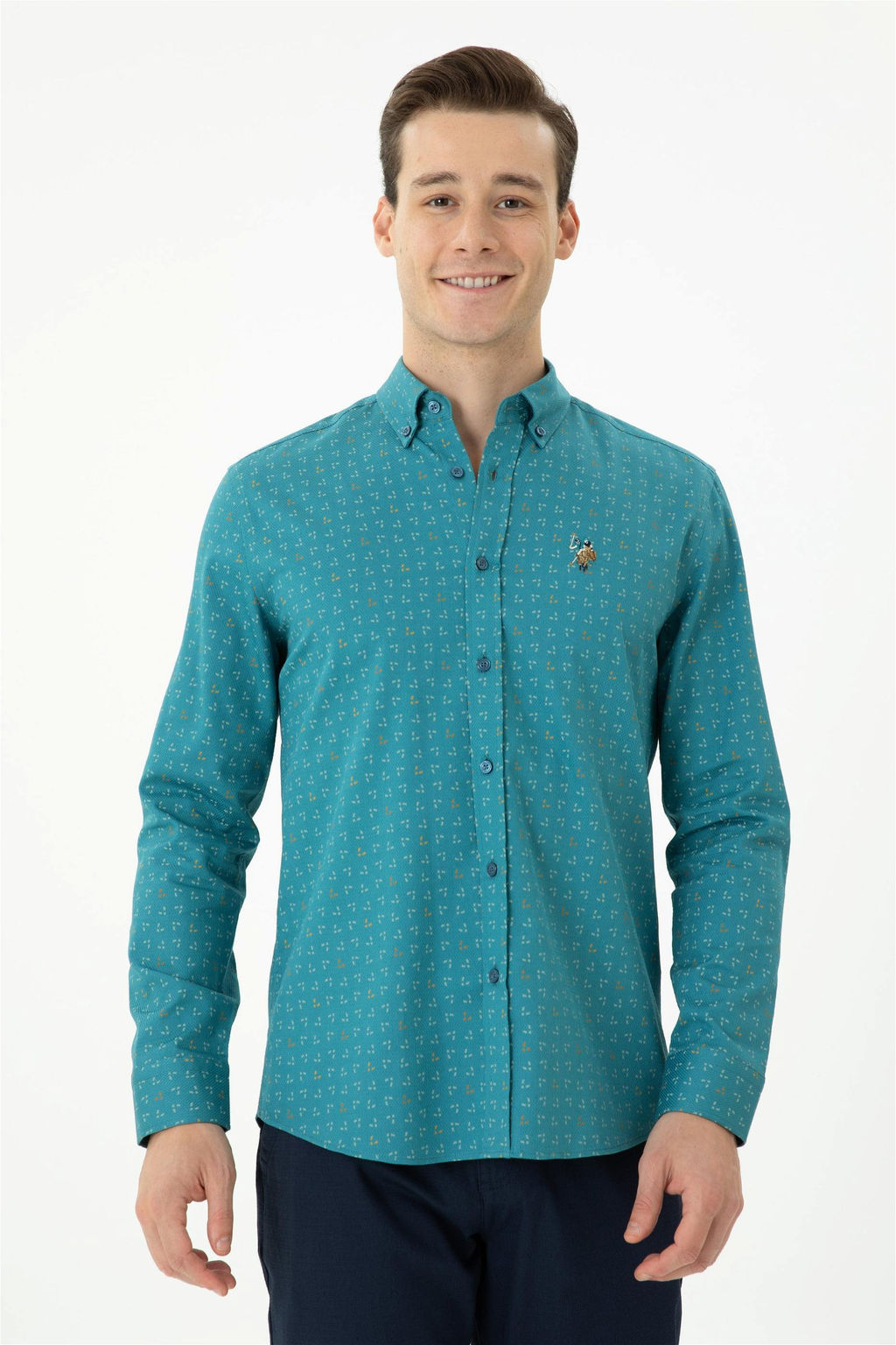 Мужская рубашка Petrol с длинным рукавом - U.s. polo assn фото 3