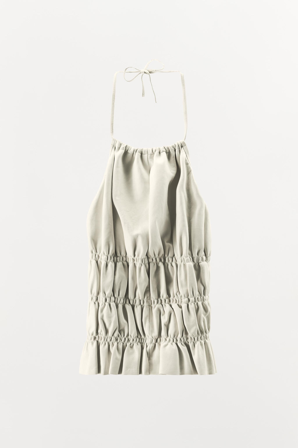 LIMITED EDITION 100% LEATHER HALTER TOP - Zara фото 6