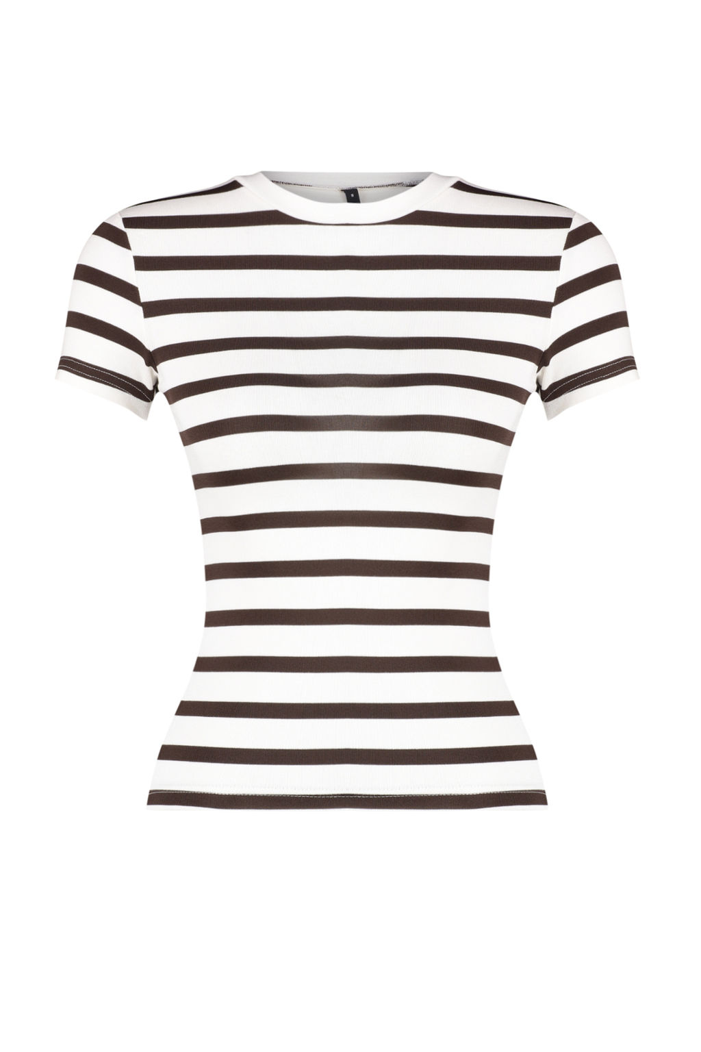 Kahverengi Cizgili Viskoz/Yumusak Kumas Vucuda Oturan Orme Bluz TWOSS24BZ00296