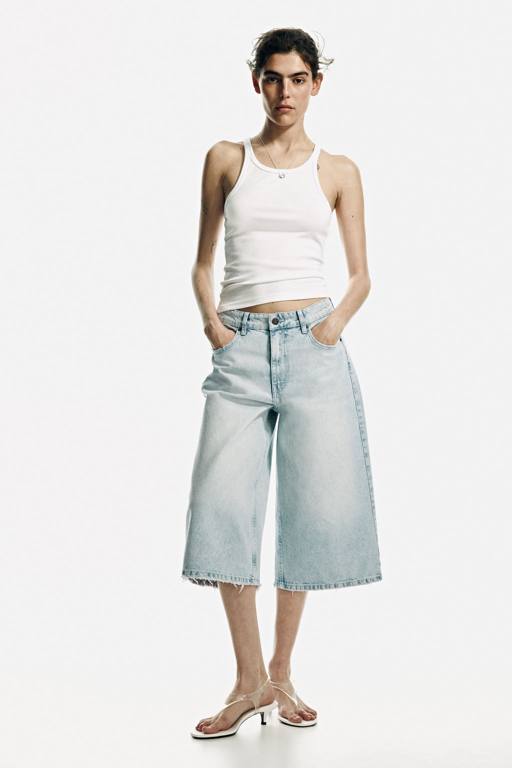 Wide Regular Waist Culotte Jeans - H&m фото 6