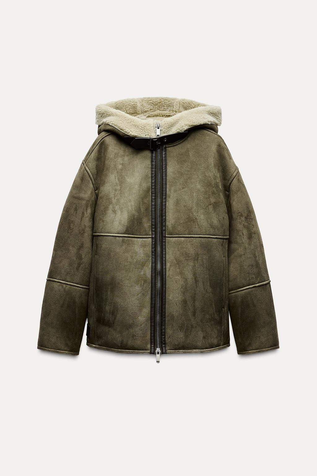 CONTRAST HOODED DOUBLE-FACED JACKET ZW COLLECTION - Zara фото 5