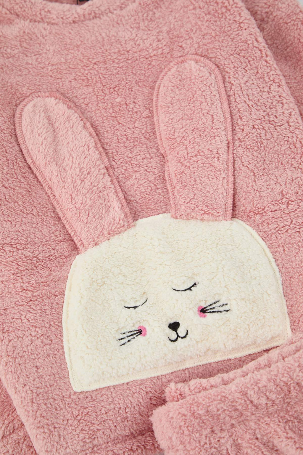 Pembe Mini Me Pelus Orme K?z Cocuk Pijama Tak?m? TKDAW26PT00014 - Trendyolmilla фото 4