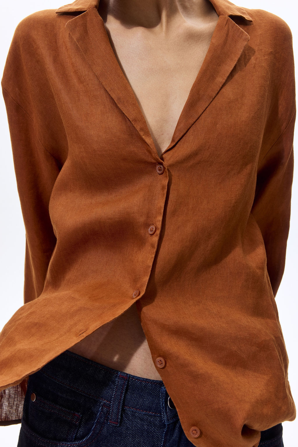 Camisa oversize de lino - H&m фото 2
