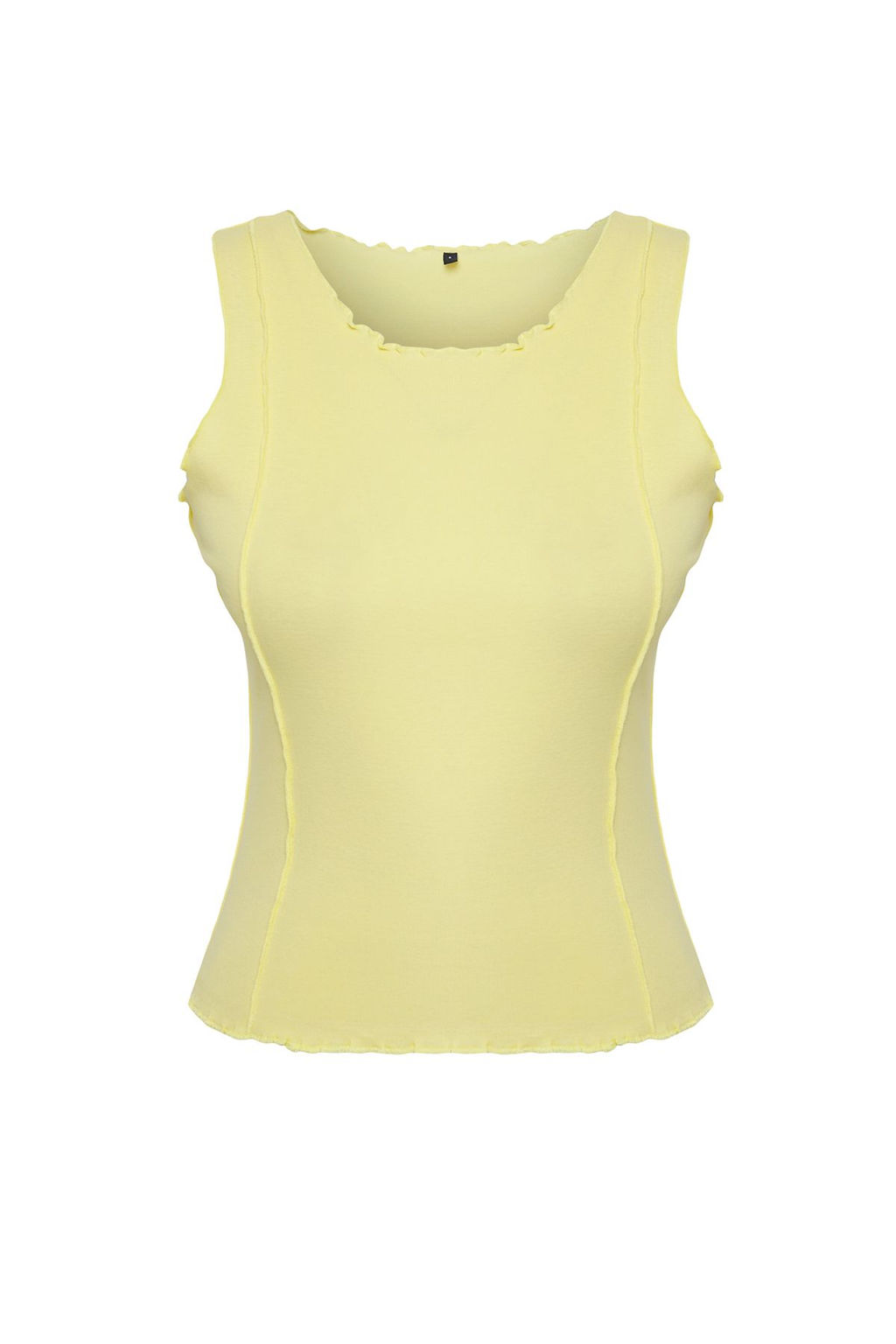 Ac?k Sar? Nervurlu Fitted/Vucuda Oturan Orme Atlet TWOSS25AL00032