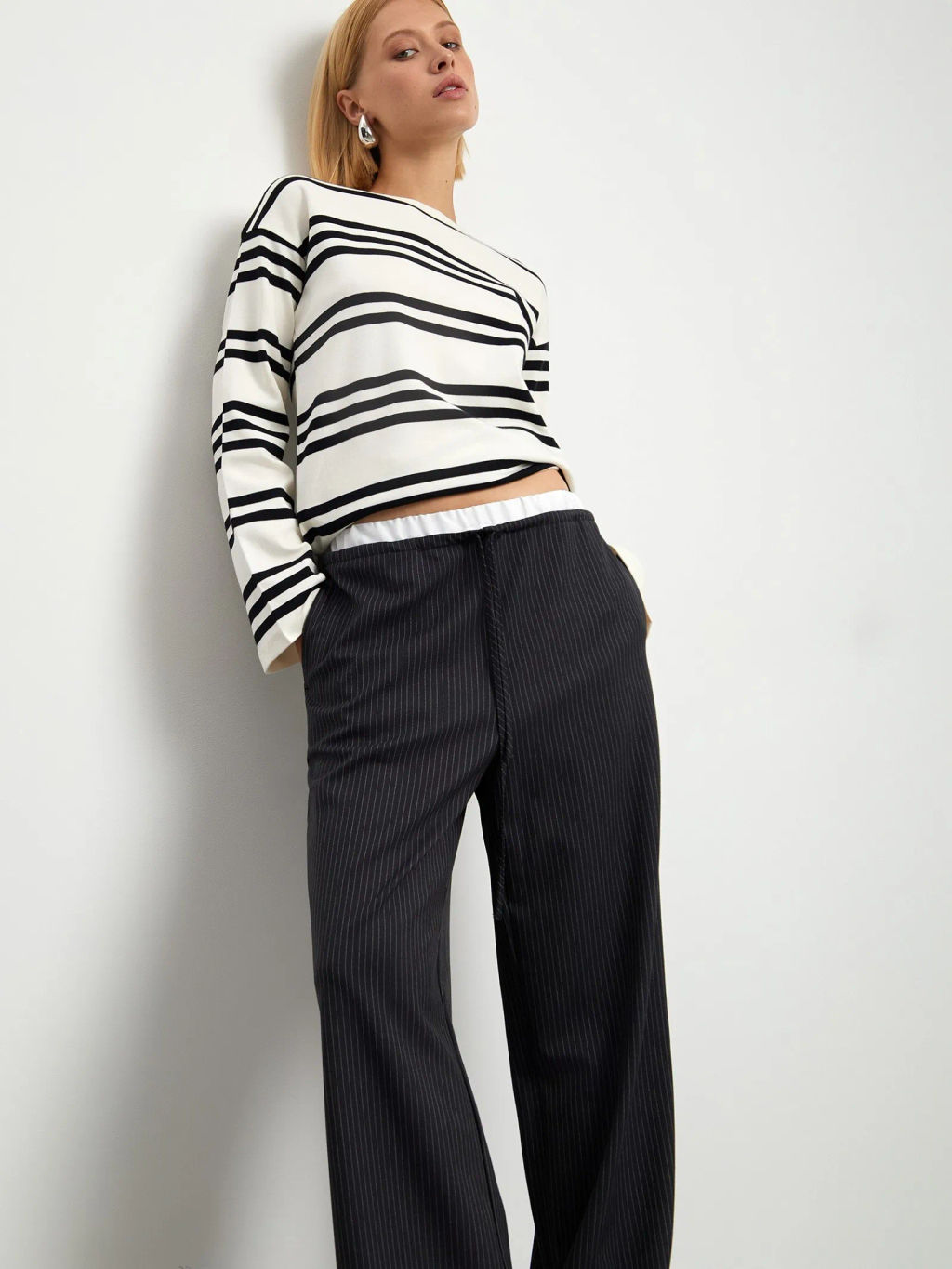 Лонгслив в полоску - Emka фото 5