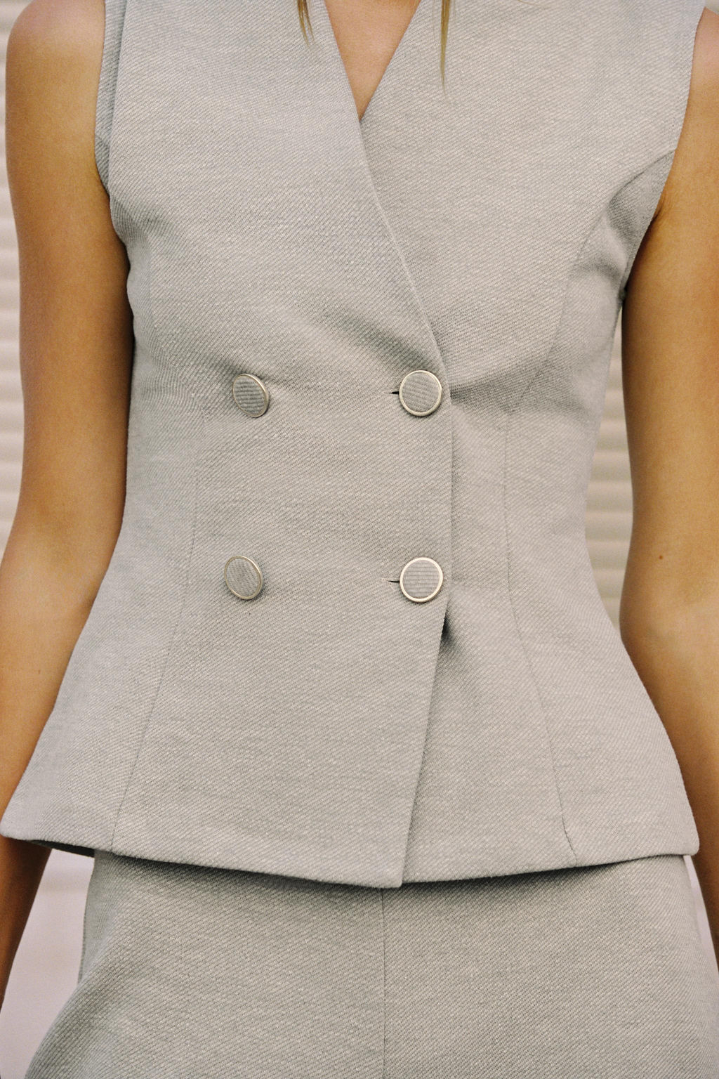 TWILL BUTTONED WAISTCOAT
