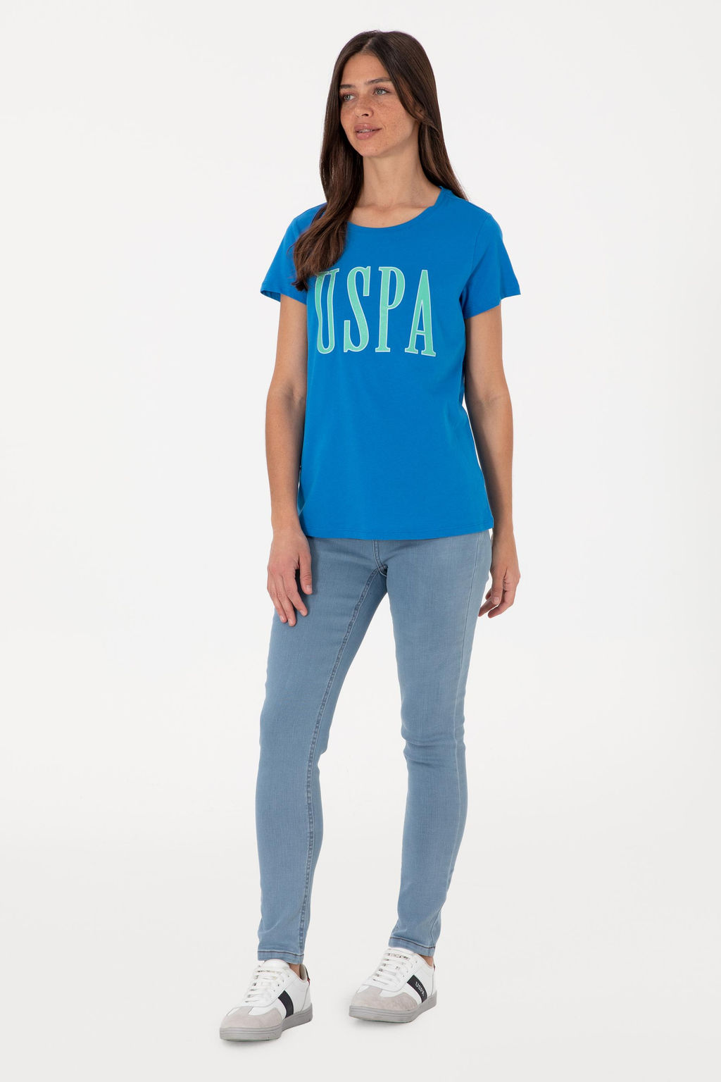 Kad_n Kobalt Mavi Bisiklet Yaka Ti__rt Sepette S_rpriz _ndirim - U.s. polo assn фото 4