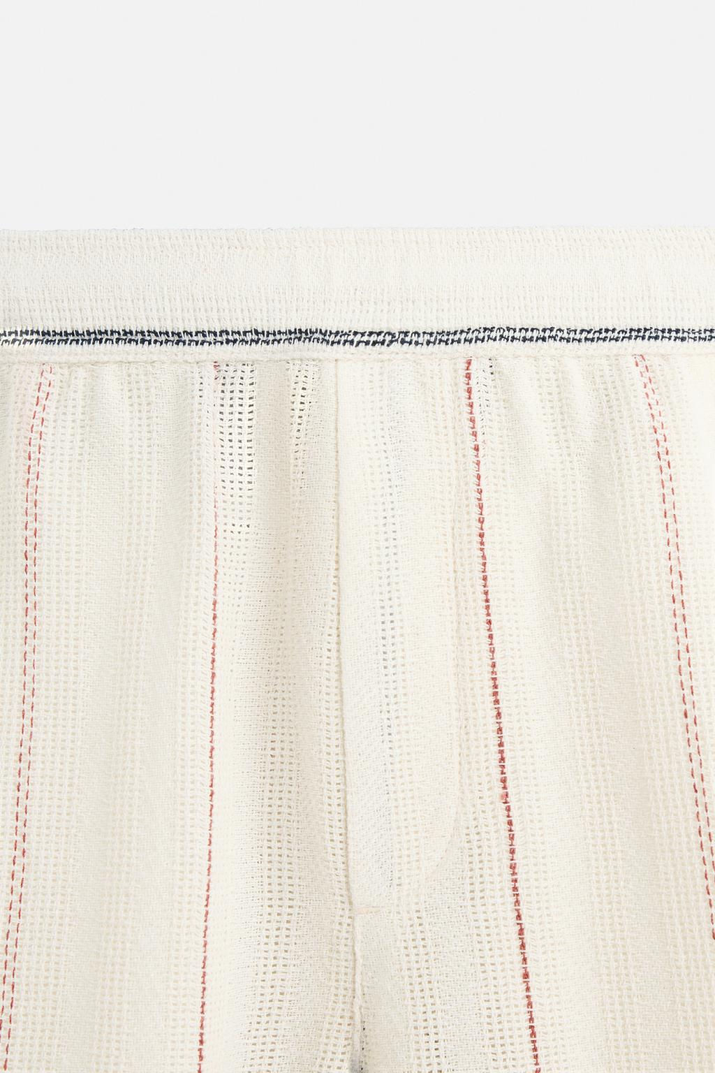 STRIPED TEXTURED BERMUDA SHORTS - Zara фото 9