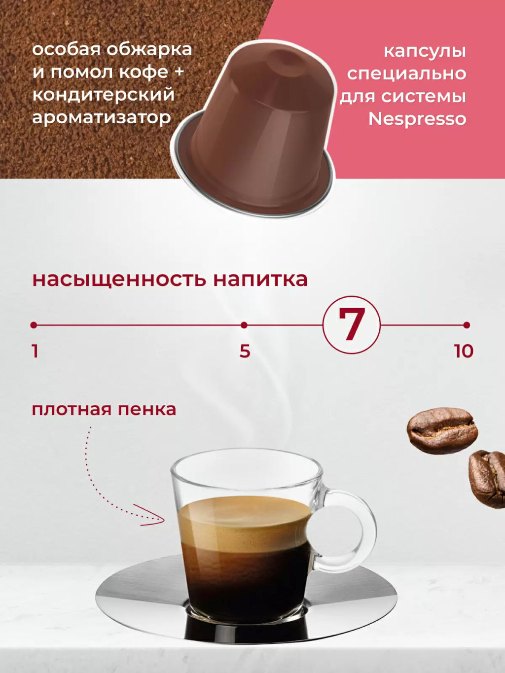 Кофе натуральный в капсулах ENTE Вишня в коньяке (стандарт капсул Nespresso)  фото 4