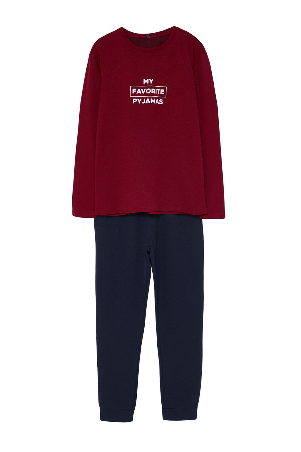 TRENDYOL MAN Bordo Regular Fit Bask?l? Pijama Tak?m? TMNAW22PT0759 - Trendyolmilla фото 10