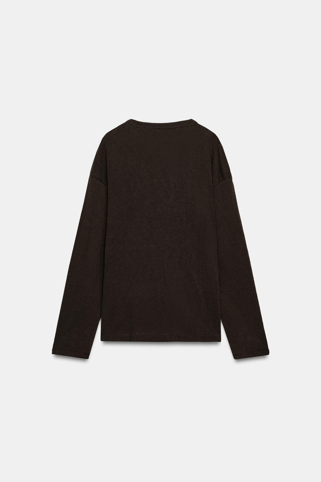 CAMISETA R?STICA MANGA LARGA / Marr?n oscuro - Zara фото 8