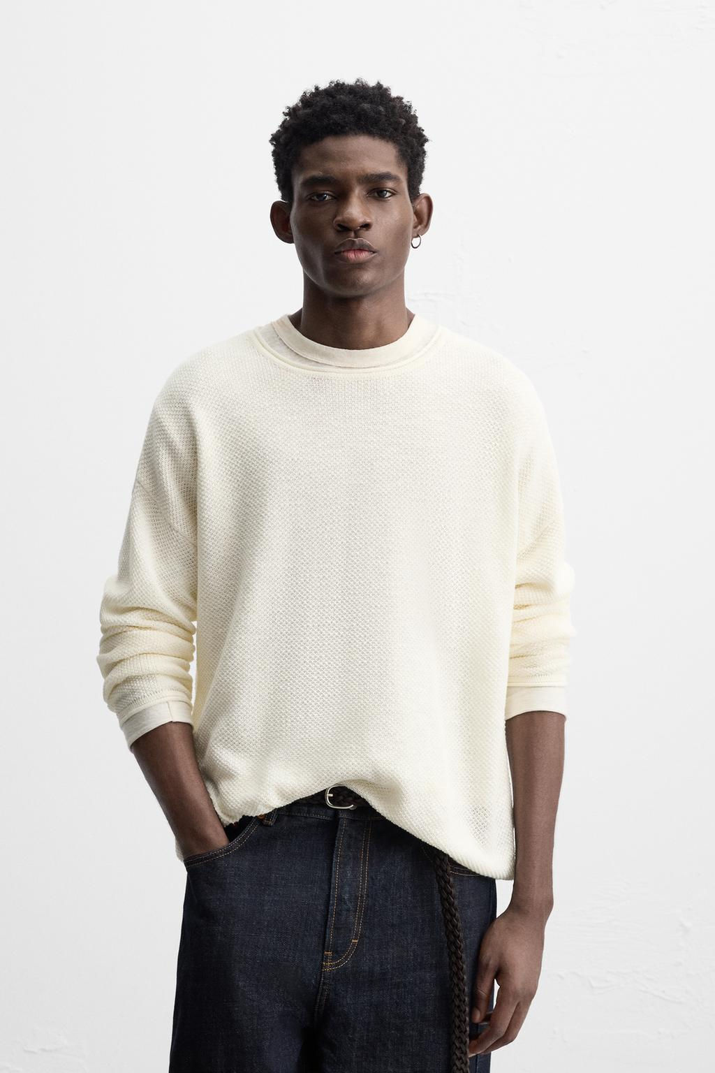 RELAXED FIT TEXTURED SWEATER - Zara фото 10