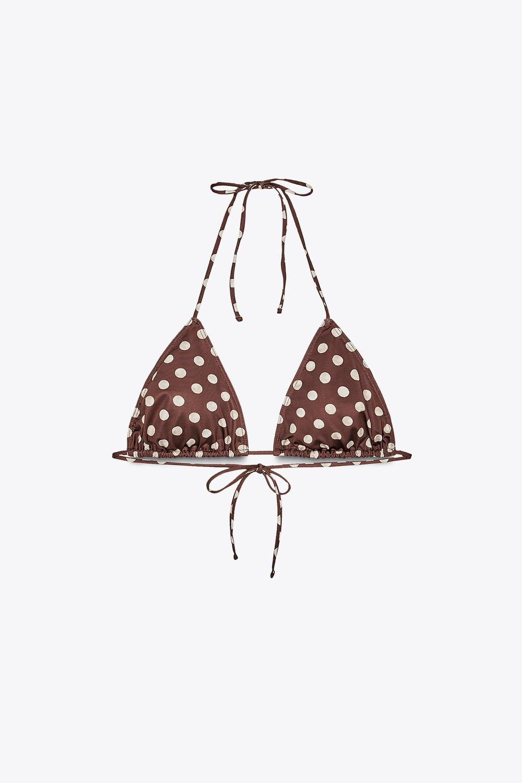 POLKA DOT TRIANGLE BIKINI TOP - Zara фото 6
