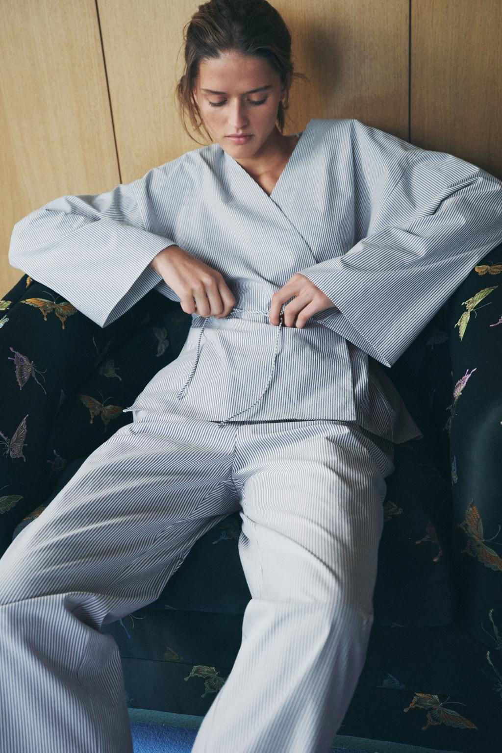 STRIPED KIMONO SHIRT - Zara фото 3