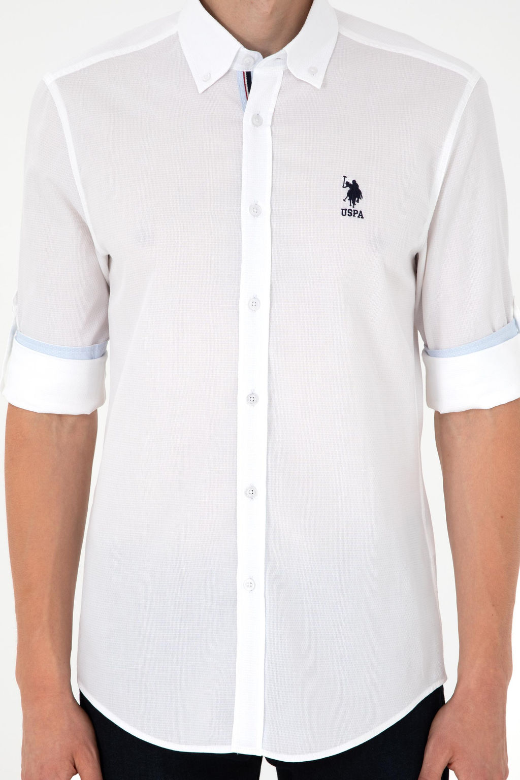 Мужская белая рубашка с длинным рукавом Неожиданная скидка в корзине - U.s. polo assn фото 6
