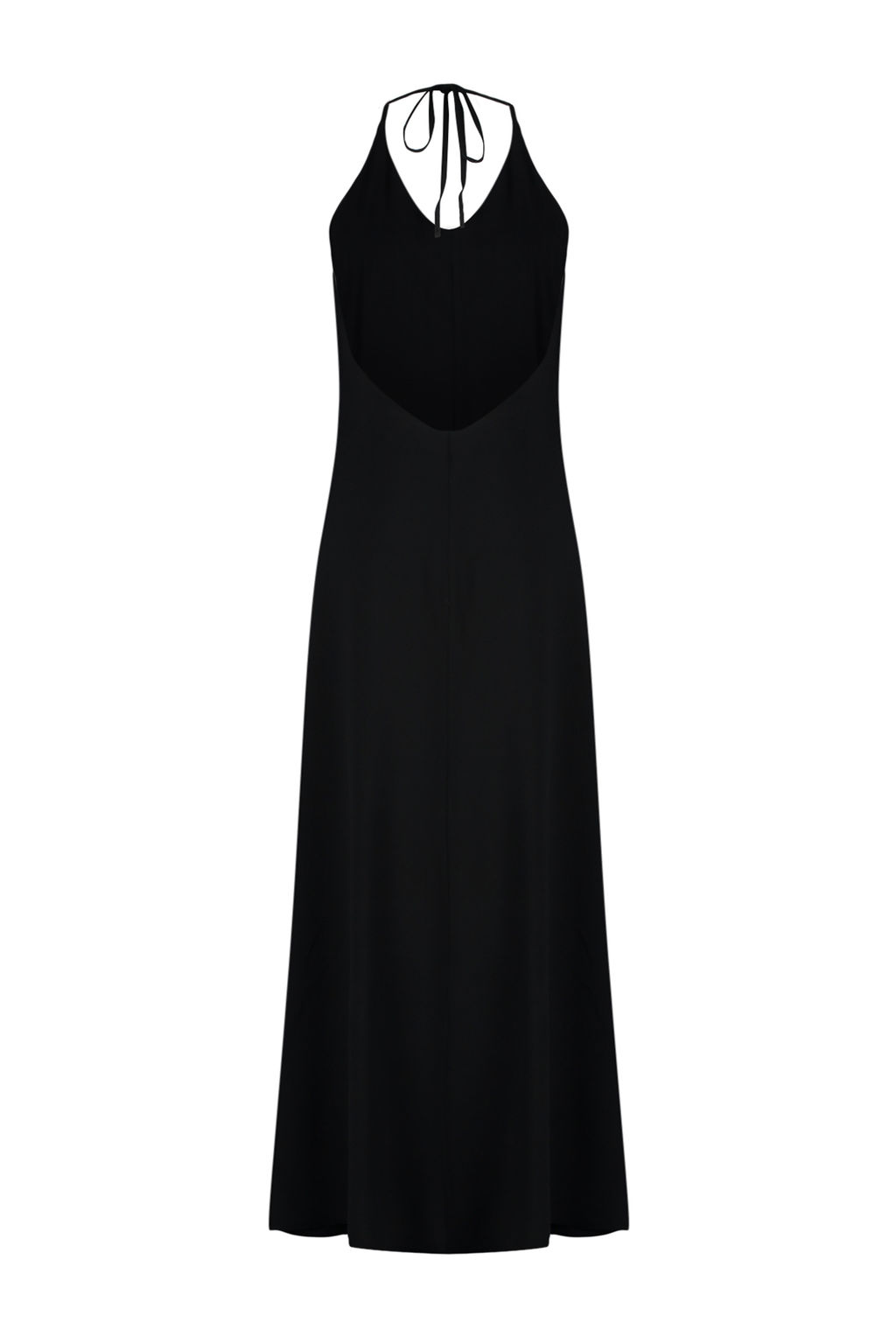 Plaj Giyim Siyah Dokuma S?rt Dekolteli Maxi Elbise TBESS24EL00022