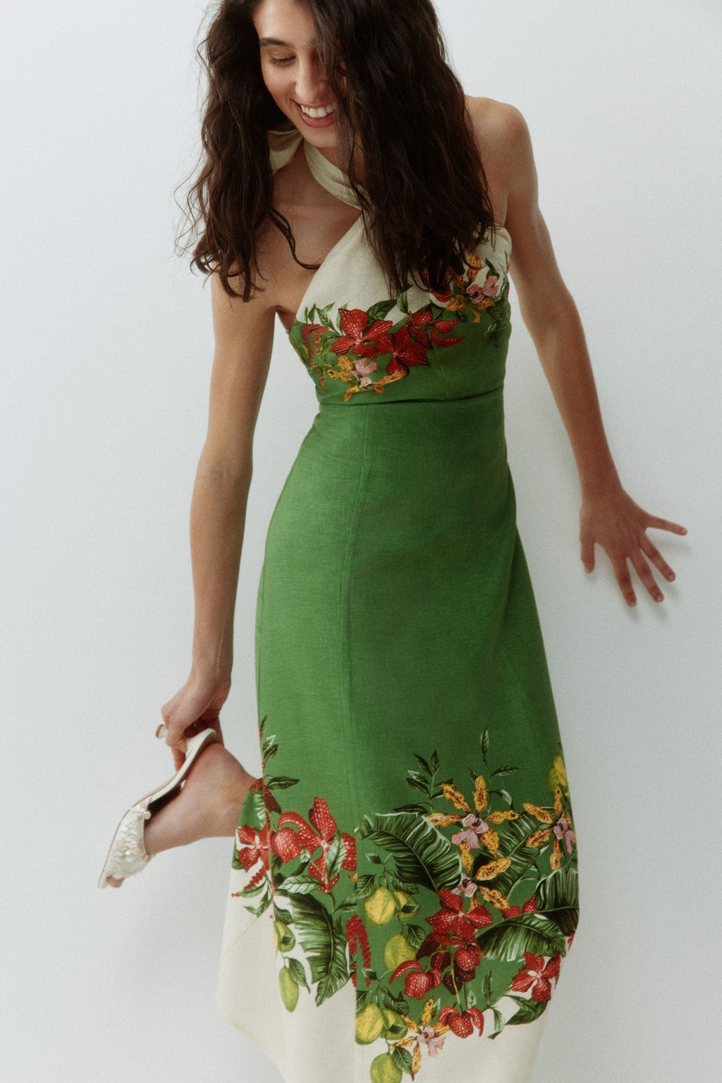 Vestido halter en mezcla de lino - H&m фото 6