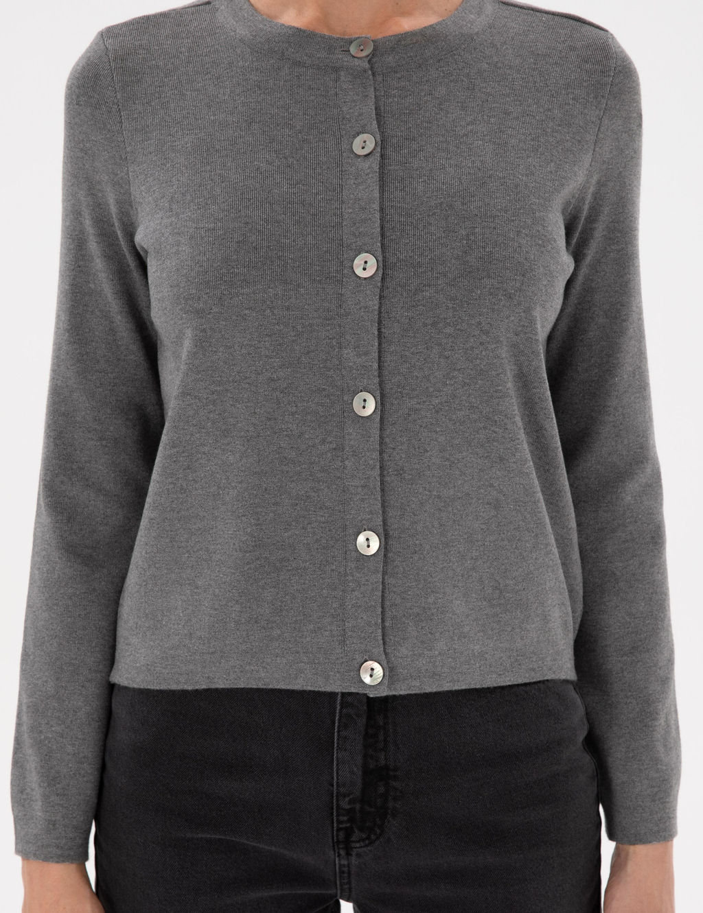 Gri Melanj Slim Fit Triko H_rka