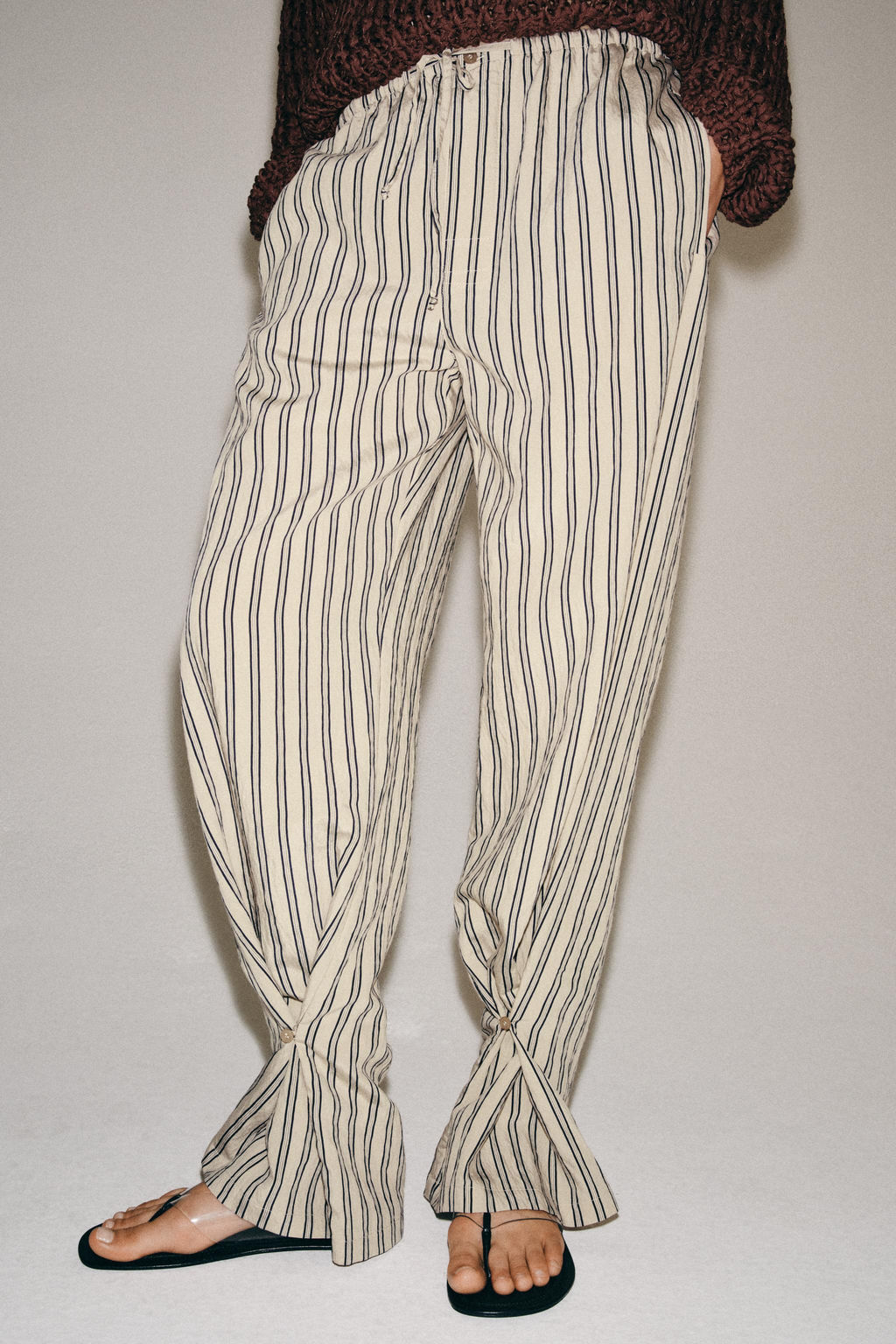 PANTAL?N RECTO RAYAS ZW COLLECTION / Gris