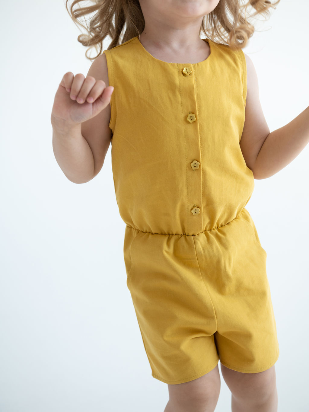 Комбинезон ромпер для девочки, желтый - Lesi kids фото 3