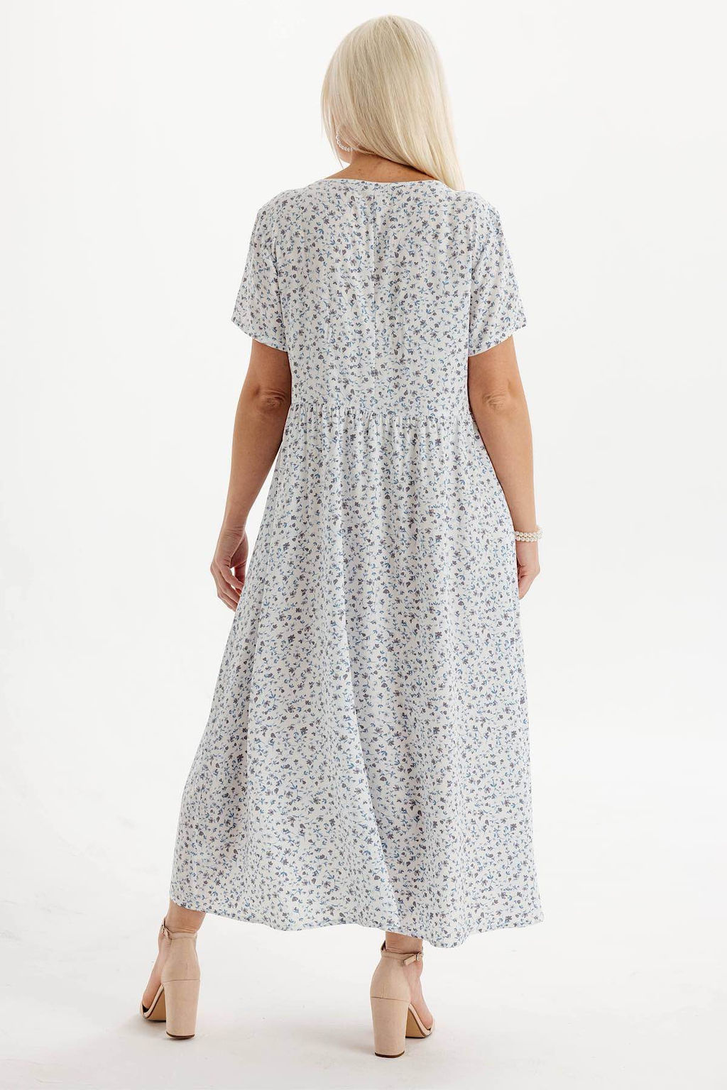 Платье штапель 5915/101/Белый, голубой - Rise фото 2