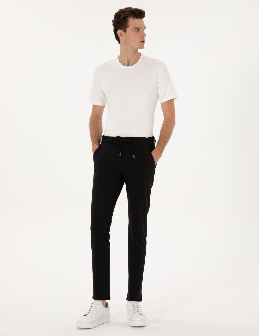Siyh Slim Fit Beli Lastikli Kordonlu Jogger Kanvas Pantolon - Pierre cardin фото 3
