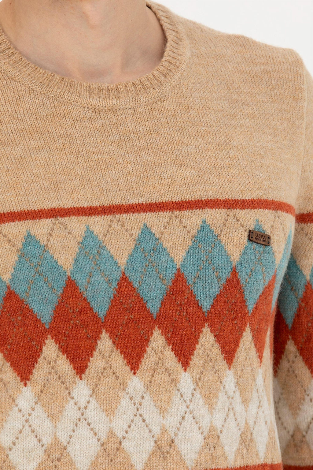 Мужской свитер песочного меланжа - U.s. polo assn фото 7