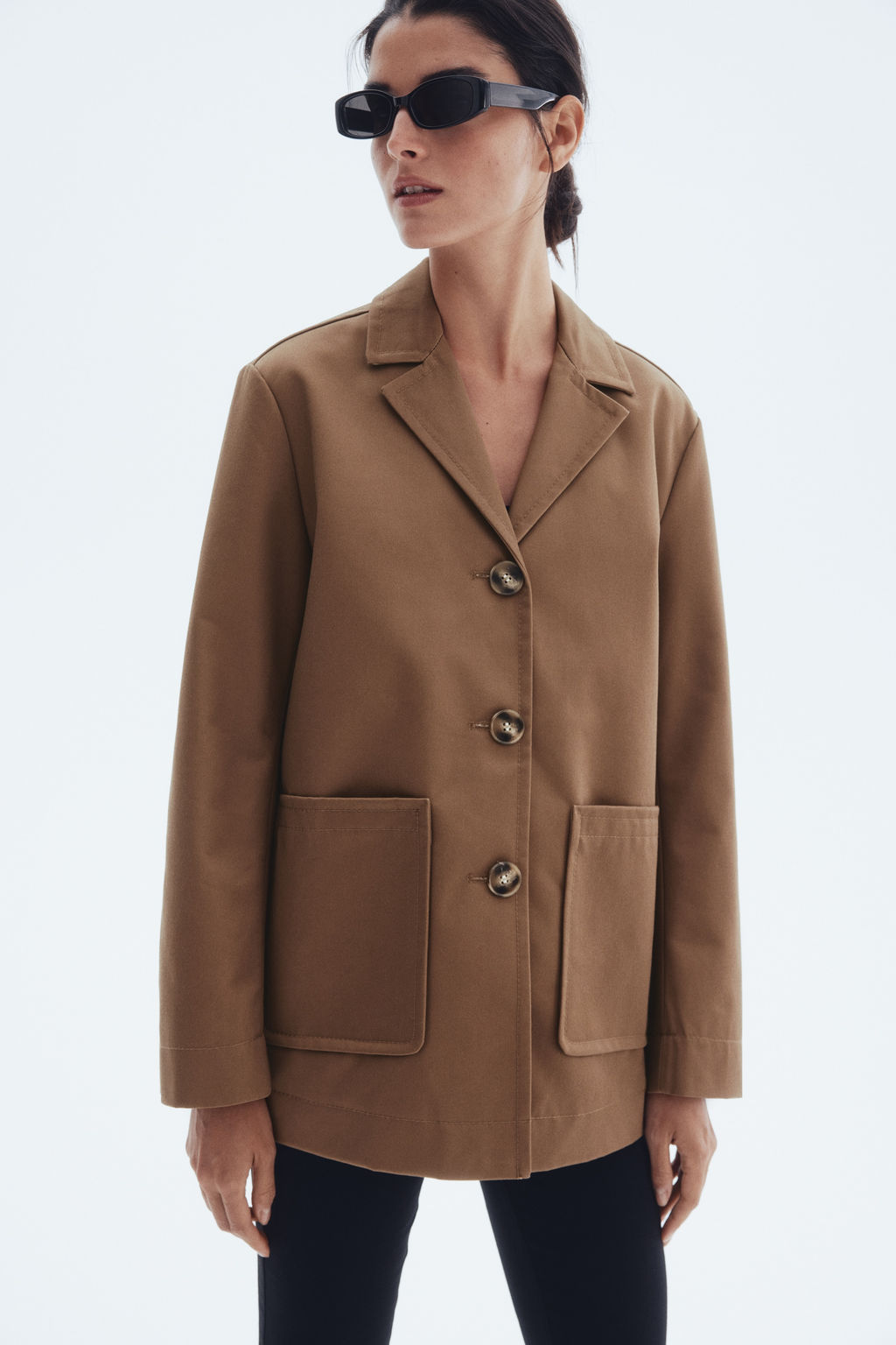 Chaqueta oversize de sarga - H&m фото 5