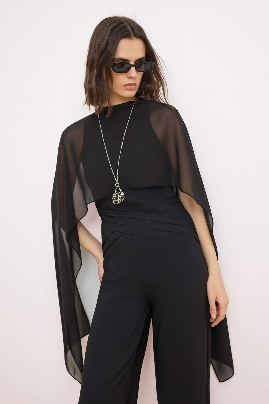 Siyah Fular ve Bel Detayl? Dokuma Tulum TPRSS26TU00005 - Trendyolmilla фото 2