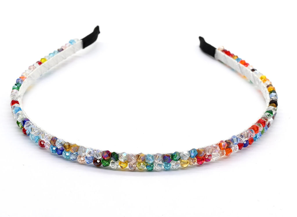 Ободок для волос с цирконом, цвет микс