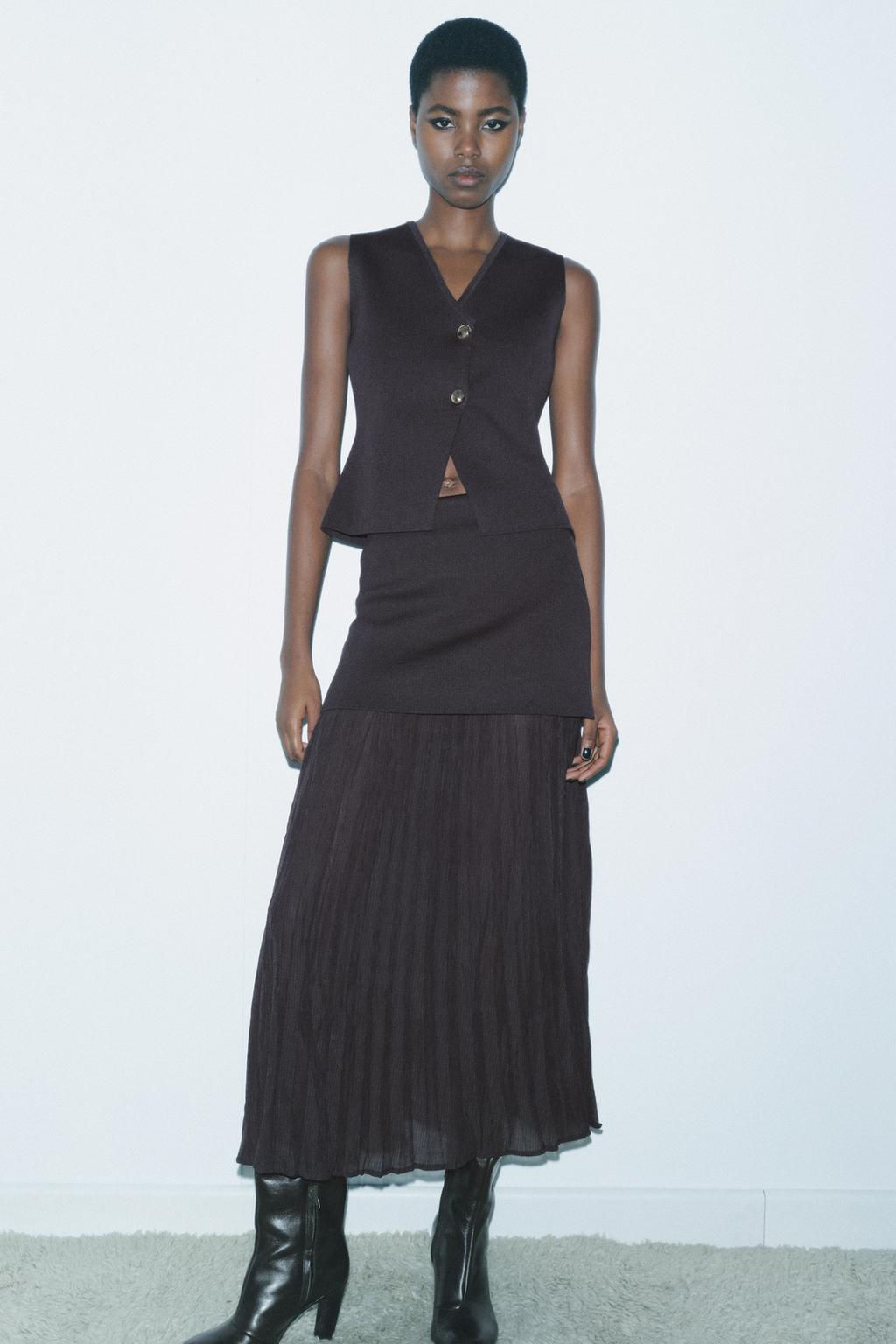 PLAIN KNIT TOP WITH GOLD BUTTON - Zara фото 15