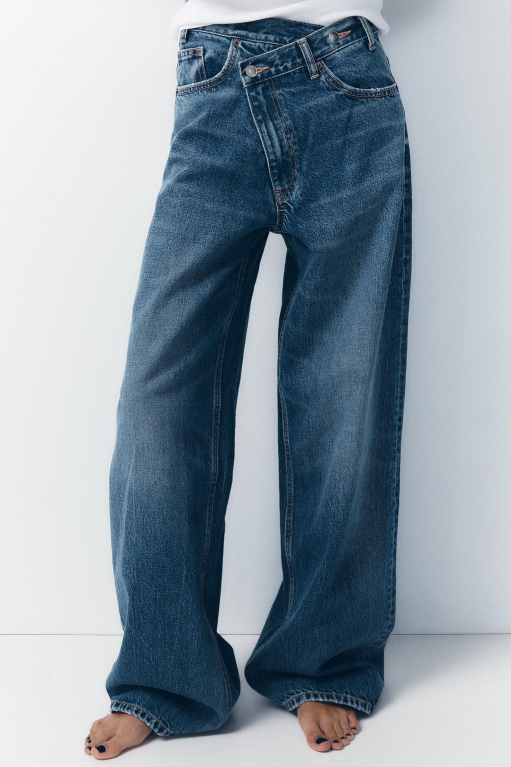 HIGH-WAIST TRF WIDE-LEG JEANS - Zara фото 4